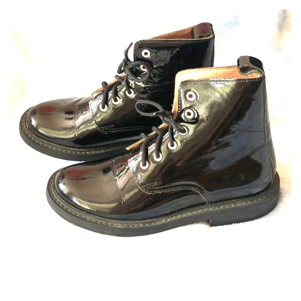 Oliver Clark Patent Leather Boots Size 6 Black